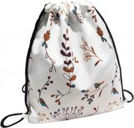 cute women's drawstring backpack for hiking, gym, and daypack use by toperin logo