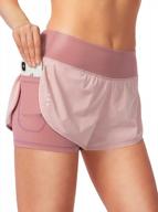 women's 2-in-1 running shorts with phone pocket for workout, gym & yoga logo