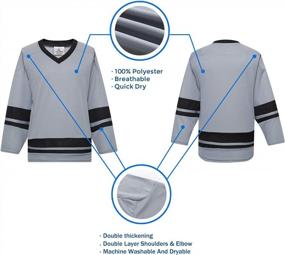 img 3 attached to Ice Hockey Practice Jersey For Men And Boys - EALER H400 Series Blank League Jersey In Senior And Junior Sizes For Adult And Youth Players