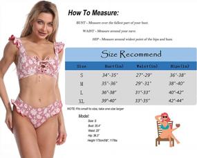 img 1 attached to PHIBEE Retro Two Piece Swimsuit For Women: Mid-Waisted With Ruffled Print Design
