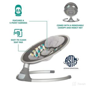 img 1 attached to Dream On Me Zazu Swing in Grey and Blue – Optimize Your Baby's Comfort and Playtime!