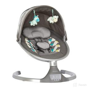 img 4 attached to Dream On Me Zazu Swing in Grey and Blue – Optimize Your Baby's Comfort and Playtime!