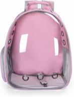 🐱 cofoetln bubble cat backpack carrier - airline-approved, ventilated transparent capsule, ideal for travel, walking, hiking, and outdoor use. (pink) logo