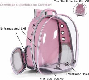 img 1 attached to 🐱 COFOETLN Bubble Cat Backpack Carrier - Airline-Approved, Ventilated Transparent Capsule, Ideal for Travel, Walking, Hiking, and Outdoor Use. (Pink)