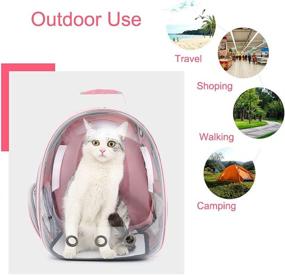 img 2 attached to 🐱 COFOETLN Bubble Cat Backpack Carrier - Airline-Approved, Ventilated Transparent Capsule, Ideal for Travel, Walking, Hiking, and Outdoor Use. (Pink)