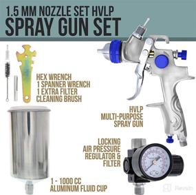 img 3 attached to 🎨 TCP Global Pro HVLP Spray Gun: Versatile Multi-Purpose Tool with 1.5 Nozzle/Tip/Regulator