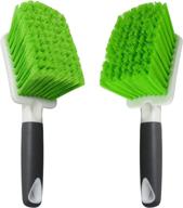 🚗 ittaho 2 pack wheel brush: dual bristle types for car interior detailing, carpet cleaning, upholstery care - ideal for seat, boat, truck, suv & moto logo