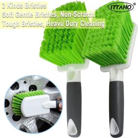 img 3 attached to 🚗 ITTAHO 2 Pack Wheel Brush: Dual Bristle Types for Car Interior Detailing, Carpet Cleaning, Upholstery Care - Ideal for Seat, Boat, Truck, SUV & Moto