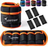 sportneer adjustable ankle weights 1 pair 2 4 6 8 10 lbs leg weight straps for women men kids, weighted ankle weights set for gym,fitness, workout,walking, jogging,1-5 lbs each pack, 2 pack 2-10 lbs logo