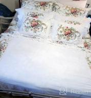 img 1 attached to Queen Size FADFAY 4-Piece Shabby Pink Rose Floral Print Cotton Bedding Set With Ruffles And Bedskirt - Farmhouse Style review by Andrea Larson