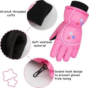 img 1 attached to Boao Mittens Winter Waterproof Cotton Lined Girls' Accessories via Cold Weather