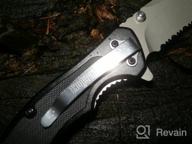 img 1 attached to Steinbrucke EDC Knife: 3.4'' Sandvik 14C28N Serrated Blade, G10 Aluminum Handle & Glass Breaker - Perfect Men Gift For Camping & Outdoor! review by Kevin Ballard