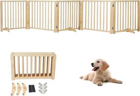 img 4 attached to 🐾 YOCAN Foldable Wooden Dog Gate – Versatile Indoor Fence for Doorways, House, Stairs, Halls - 5 Panel 16.9