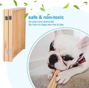 img 2 attached to 🐾 YOCAN Foldable Wooden Dog Gate – Versatile Indoor Fence for Doorways, House, Stairs, Halls - 5 Panel 16.9