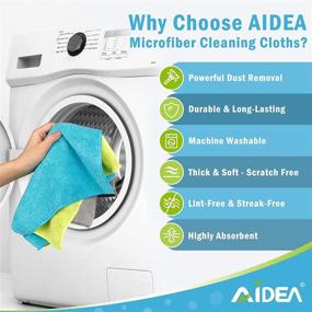 img 2 attached to 🧽 AIDEA Microfiber Cleaning Cloths - 36 Pack, Soft, Highly Absorbent, Lint-Free & Streak-Free for Home, Kitchen, Car, Window Cleaning - Ideal Gifts (12in.x16in.)