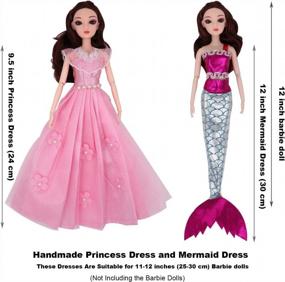 img 1 attached to Complete 89-Piece Doll Clothes And Accessories Set For 11.5 Inch Girl Dolls With Party Gowns, Wedding Dress, Mermaid Dress, And 77 Other Accessories