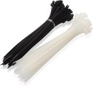 cable matters 200 self-locking 6-inch nylon cable ties: secure organization in black and white логотип