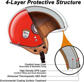 img 3 attached to 🏍️ BEON Open Face Helmets: Stylish and Protective Headgear for Adults Motorcyclists - Retro Vintage Design, Anti-Scratch Visor, Quick Buckle, Breathable, ECE/DOT Approved (S-XL)