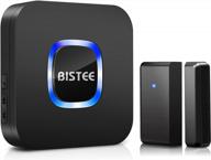 door chime – bistee wireless doorbell chime – door sensor alarm chime for business when entering with 600 ft range 58 chimes 5 volume levels led indicator (1 plug-in receiver & 1 door sensor) logo