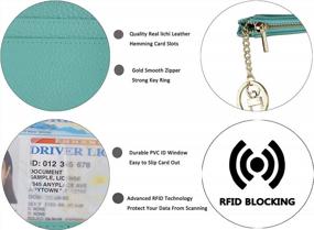 img 2 attached to Women'S Minimalist RFID Credit Card Holder With Keychain: Sleek Front Pocket Wallet For Coins And Cards