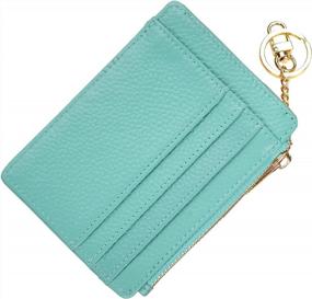 img 4 attached to Women'S Minimalist RFID Credit Card Holder With Keychain: Sleek Front Pocket Wallet For Coins And Cards