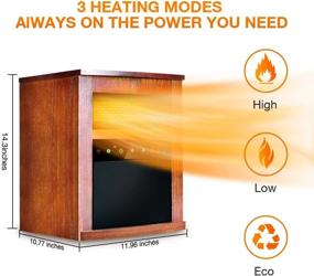 img 2 attached to Stay Warm And Cozy With 1500W Infrared Electric Space Heater- Perfect For Large Rooms With 3 Heat Modes, Remote Control, Timer, And Safety Features!