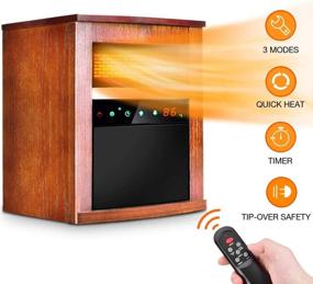 img 3 attached to Stay Warm And Cozy With 1500W Infrared Electric Space Heater- Perfect For Large Rooms With 3 Heat Modes, Remote Control, Timer, And Safety Features!