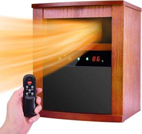 img 4 attached to Stay Warm And Cozy With 1500W Infrared Electric Space Heater- Perfect For Large Rooms With 3 Heat Modes, Remote Control, Timer, And Safety Features!