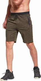 img 3 attached to JustSun Men'S Casual Sports Shorts With Elastic Waist And Zippered Pockets