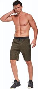 img 2 attached to JustSun Men'S Casual Sports Shorts With Elastic Waist And Zippered Pockets