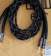 img 1 attached to High-Quality 14AWG Braided Speaker Wire (15 Feet) With Dual Gold Plated Banana Plugs - Oxygen-Free Copper (OFC) Construction For Superior Sound - Black review by Kevin Mills
