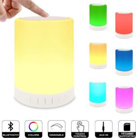 img 2 attached to 🔊 Night Light Bluetooth Speaker with Touch Control & Color LED - Perfect Bedside Lamp and Outdoor Music Player for Teen Girls / Boys - Ideal Birthday Gift!