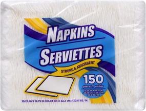 img 2 attached to USA-Made White Paper Napkins - 150 ct, 13.25X10.25 Inches - Exceptional Value & Quality! FSC Approved Healthy Napkins, Ink/Dye/Perfume-Free - Ideal Daily-Use Size