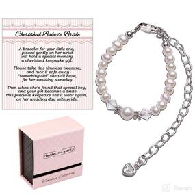 img 4 attached to 💍 Baby Girl's Keepsake Bracelet: Sterling Silver and Cultured Pearls – Cherished Babe to Bride