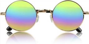 img 3 attached to Ощутите винтажный шик с солнцезащитными очками SunnyPro с маленькими цветными линзами в стиле хиппи