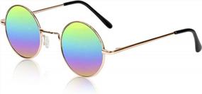 img 4 attached to Ощутите винтажный шик с солнцезащитными очками SunnyPro с маленькими цветными линзами в стиле хиппи