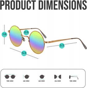 img 2 attached to Ощутите винтажный шик с солнцезащитными очками SunnyPro с маленькими цветными линзами в стиле хиппи