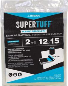 img 4 attached to Trimaco 03308 SuperTuff Plastic Drop Cloth, 12-Feet X 15-Feet