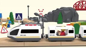 img 1 attached to Улучшите свой деревянный поезд с помощью локомотива с батарейным питанием: автомобили с дистанционным управлением для деревянных путей и основных железнодорожных брендов — совместимые вагоны с мощным двигателем