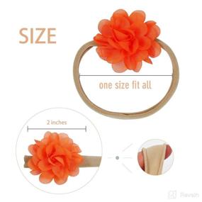 img 1 attached to 🌸 ALinmo 40 Pack 2-inch Chiffon Flower Headbands: Elastic Nylon Hair Accessories for Baby Girls, Newborns, Infants, Toddlers, and Kids