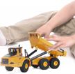 tongli 7712 indoor metal dump truck toy - perfectly-sized diecast construction vehicle for toddlers & adults with zinc alloy tipper bucket, rubber tyres, and detailed workmanship logo
