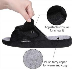 img 2 attached to Comfortable And Adjustable Arch Support Slippers For Women: Shevalues Fuzzy Terry Cloth Indoor House Shoes