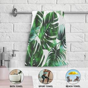 img 2 attached to Set Of 2 Green Jungle Floral Hand Towels - Tropical Palm Leaves Design - Soft Absorbent Guest Bath Towels - Ideal For Kitchen, Spa, And Bathroom Decorations - 16X30 Inches