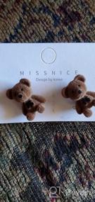 img 5 attached to 🐻 Fashionable Cute Flocking Bow Bear Stud Earrings for Women and Girls - Animal-inspired Dainty Danglers!