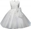 ivory lace sleeveless princess gown for flower girls - azhido embroidered dress with bowknot detailing logo