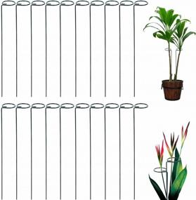 img 4 attached to Tingyuan 36 Inches Single Stem Plant Support Stakes Steel Garden Stakes, Pack Of 20