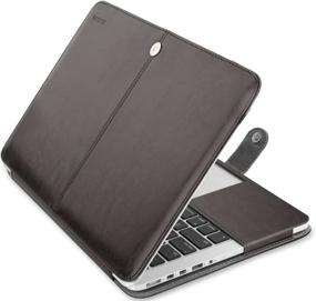 img 4 attached to MOSISO PU Leather Book Folio Sleeve Case For MacBook Pro 15 Inch Retina (A1398), Compatible With Version 2015/2014/2013/End 2012, Protective Stand Cover In Black