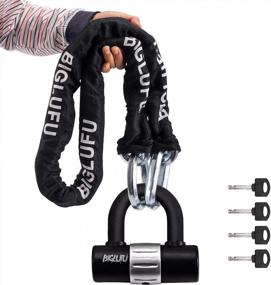 img 4 attached to Protect Your Ride With BIGLUFU'S Heavy-Duty Motorcycle Chain Lock And U-Lock Set - Cut-Proof And Secure!