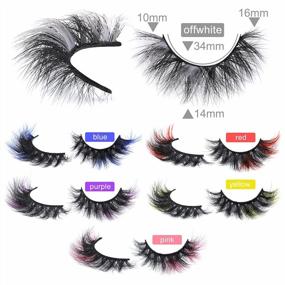 img 3 attached to Get Festive With Colored Lashes: Lanflower'S Fluffy Faux Mink Christmas Lashes - 6 Pairs Of White And Pink Wispy Soft Fake Eyelashes