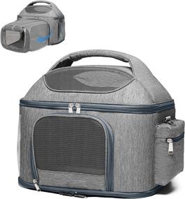 img 4 attached to X-cosrack Large Double-Sided Expandable Pet Travel Bag with 4 Open Doors and Mesh Window, Escape-Proof Buckle – Airline Approved Soft-Sided Pet Travel Carrier for Small to Medium Cats